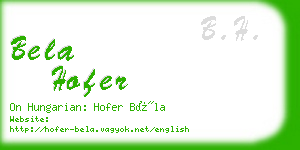 bela hofer business card